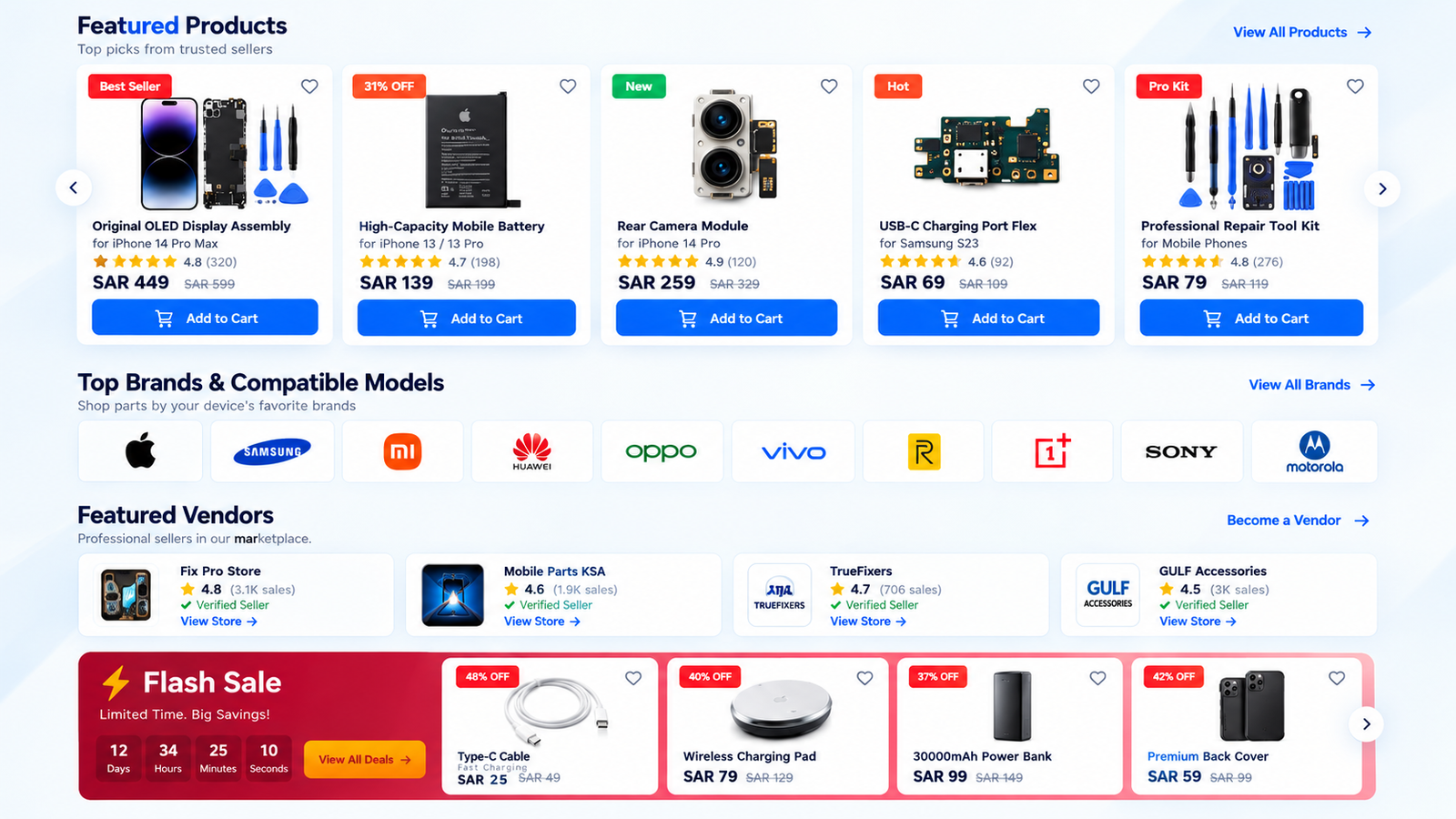 Web Demo 03 – Mobile Parts Multi-Vendor WooCommerce Marketplace Theme